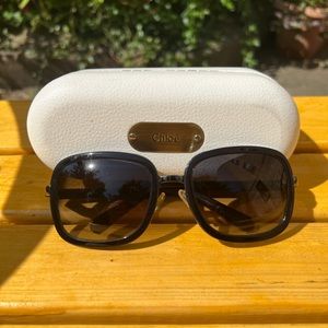 Vintage Chloe sunglasses. Great condition! Original case and Handkerchief.